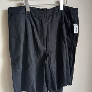 NWT  Old Navy Linen Blend Black Shorts Size XL Pockets